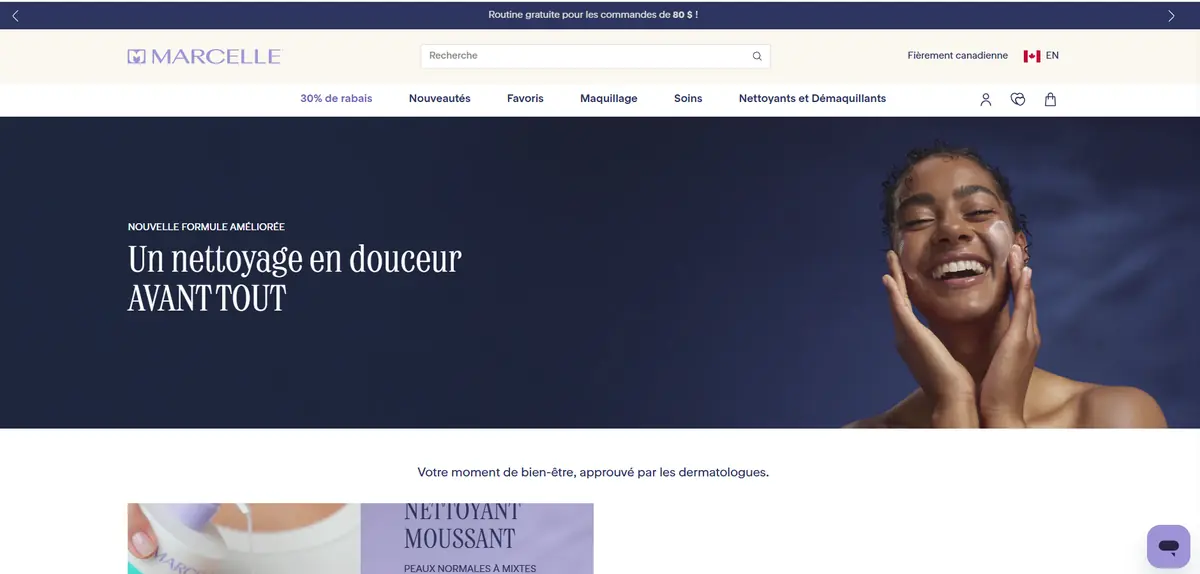 Marcelle — Landing page