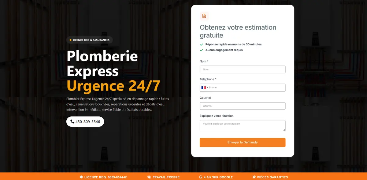 Plomberie Express — Landing page
